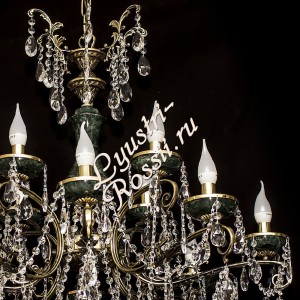 Хрустальная большая Люстра Бронза Оникс (Малахит)